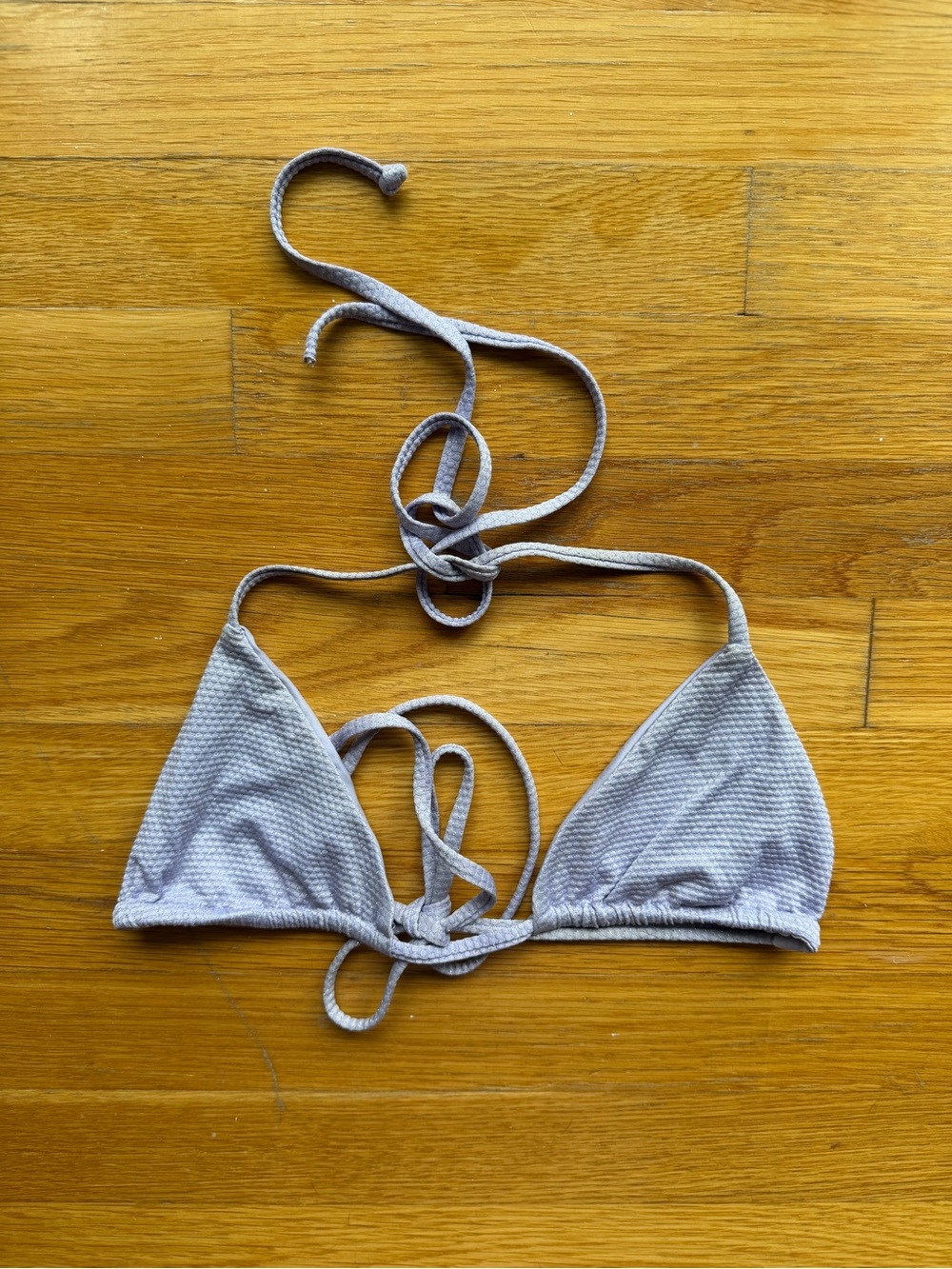 Frankies Bikinis Lavender Textured Triangle Bikini – Size XS